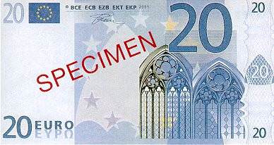 ユーロ紙幣に描かれている建造物は